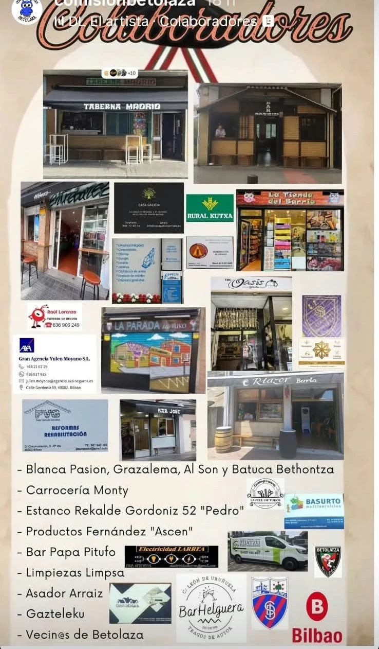 Patrocinadores Fiestas de Betolaza 2026