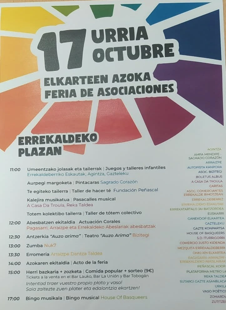 Cartel de la Feria de Asociaciones de Rekalde 2026